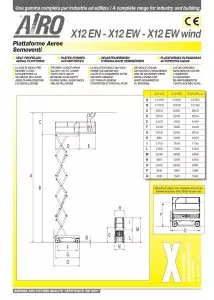 Scheda tecnica Pantografo AIRO X12 EN per noleggio a Lecce pagina 1